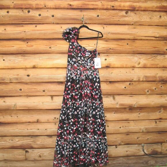 Mac Duggal 20331 EMBELLISHED RUFFLED ONE SHOULDER A LINE GOWN Black 12 - Picture 6 of 15